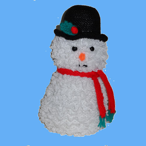 Knitted Eyelet Lace Snowman